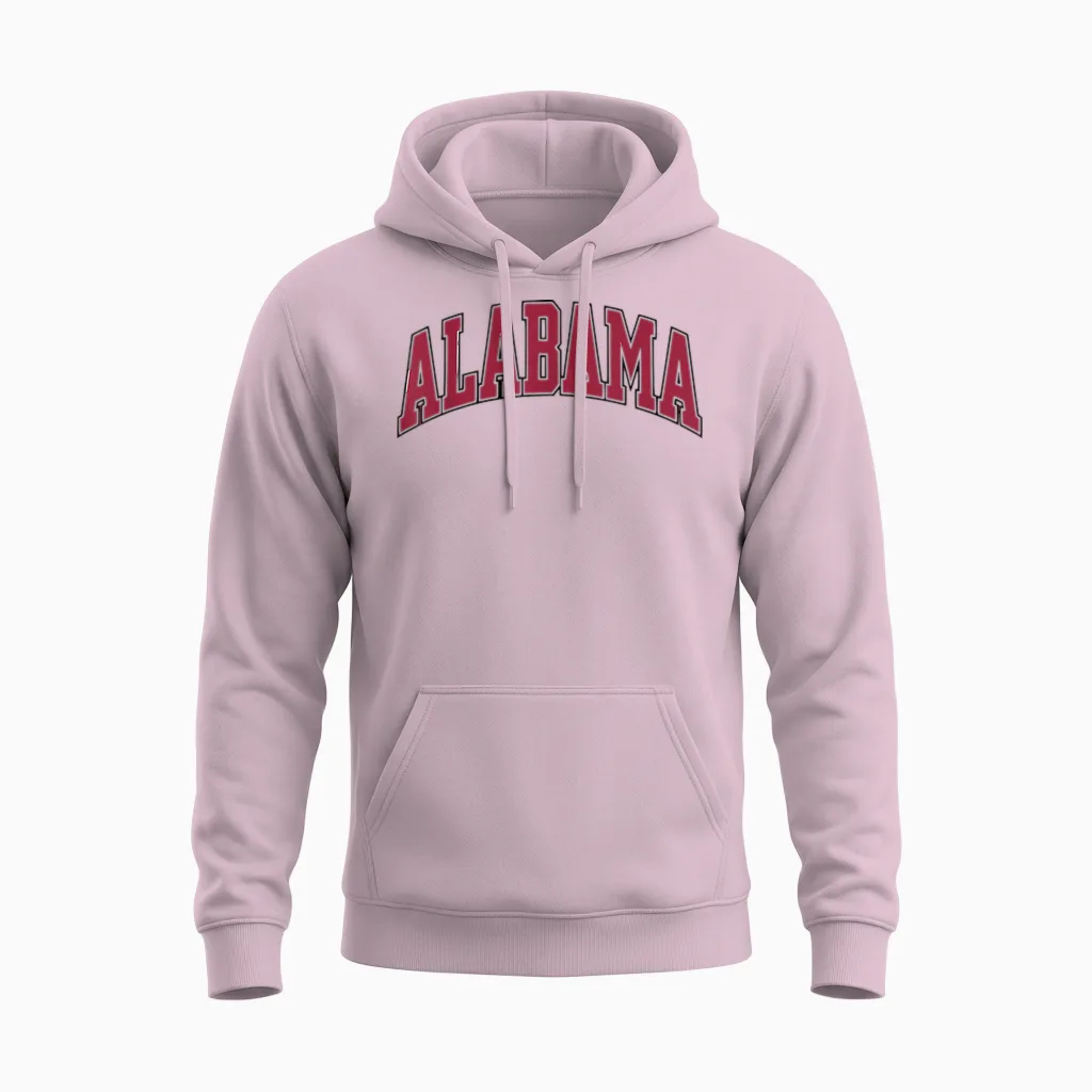 Alabama - Throwback Design Unisex Hoodie in Light Pink