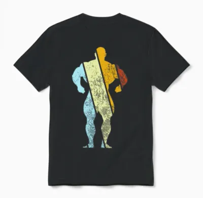 Bodybuilding Retro Unisex T-Shirt - Black