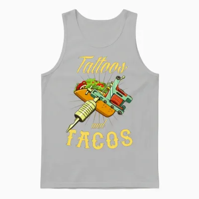 Funny Tacos and Tattoo Unisex Tank Top - Ash