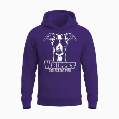 Whippet Dog Coolest Dog Ever Dog Mom Unisex Hoodie - Purple