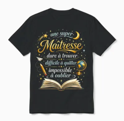 Gift a Super Mistress School End Year Teacher Funny Unisex T-Shirt - Black
