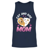 Cat and Dog Mom Cats Lover Dogs Unisex Tank Top - Navy – 2