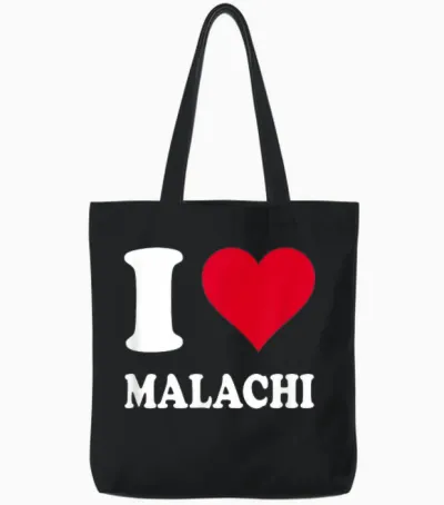 Love Stories I Heart Malachi Unisex-Kids Black Heart Pattern T-Shirt Small Tote Bags - Black