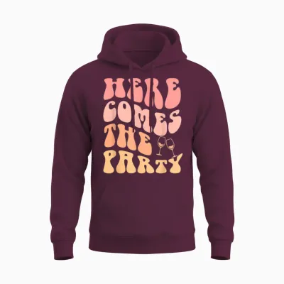 Hier Kommt Die Party Bachelorette Party Bride Bridemaid Unisex Hoodie - Maroon