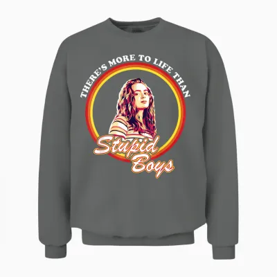 Netflix Stranger Things Max More to Life Than Stupid Boys Short Sleeve Unisex Sweatshirt - Graphite Heather