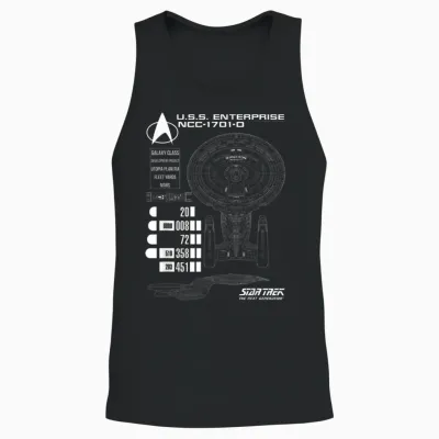Star Trek: the Next Generation U.s.s. Enterprise Chart Unisex Tank Top - Black