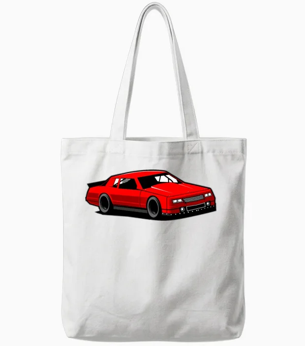 Chevy Monte Carlo Racing Car Tote Bags in White