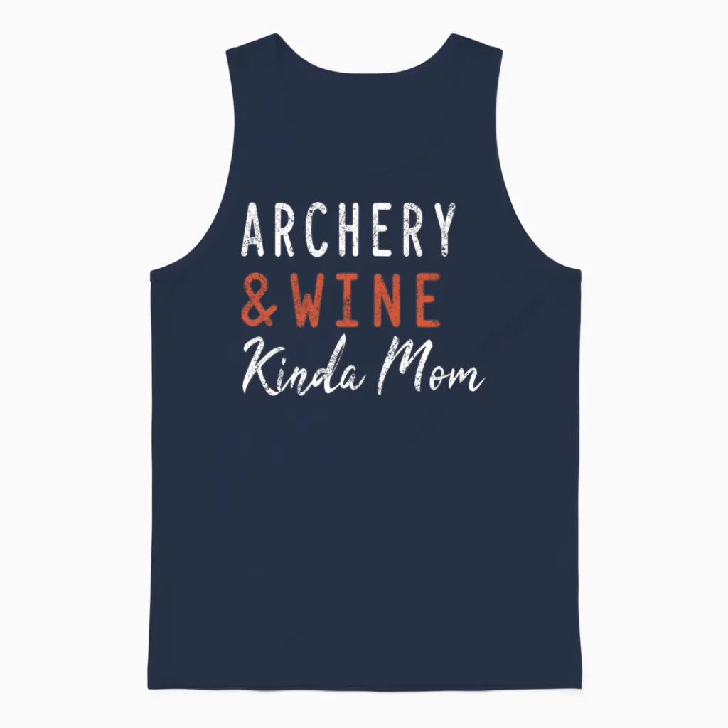 Archery and Wine Kinda Mom - & Beer Unisex Tank Top in Navy
