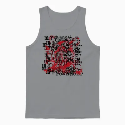 My Chemical Romance T-Shirt Mit Revenge Logo on Repeat - Damen, Weiß, S, Kurzarm, Klassisch, Unisex-Erwachsene, Polyester 100% Unisex Tank Top - Sport Grey