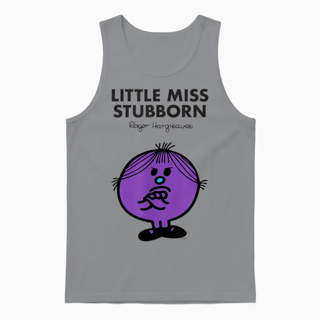 Mr. Men Little Miss Stubborn Unisex Tank Top in Sport Grey