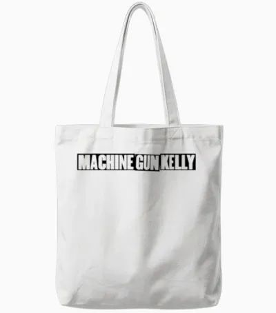 Machine Gun Kelly Official T-Shirt Pink Sleeveless Classic Unisex Adults and Children Small Tote Bags - White