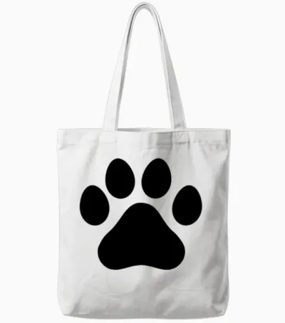 Dog Paw Tote Bags - White