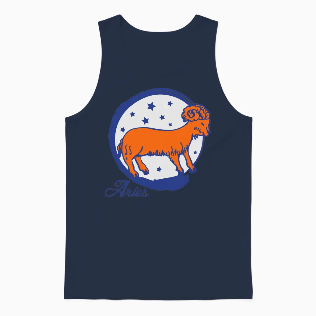 Aries Unisex Tank Top in Navy
