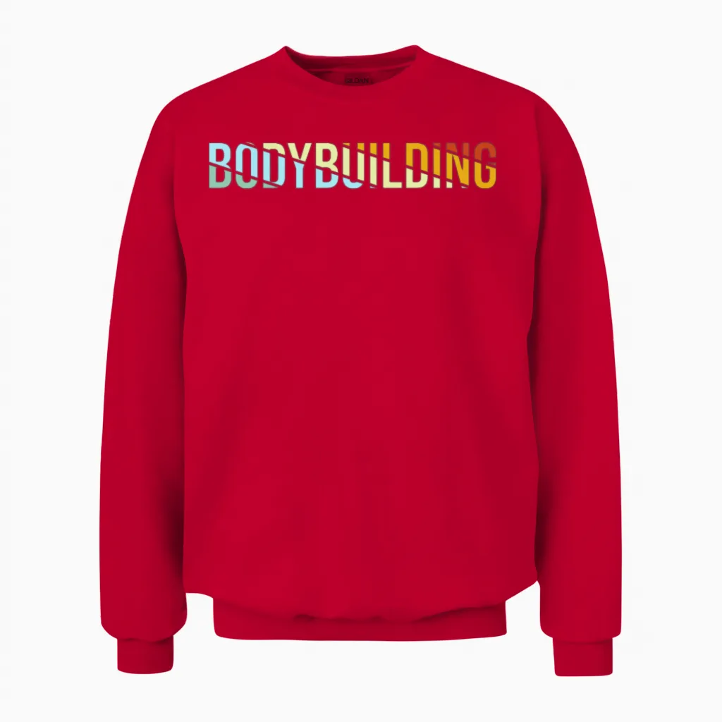 Body Building Retro Unisex Sweatshirt in Red