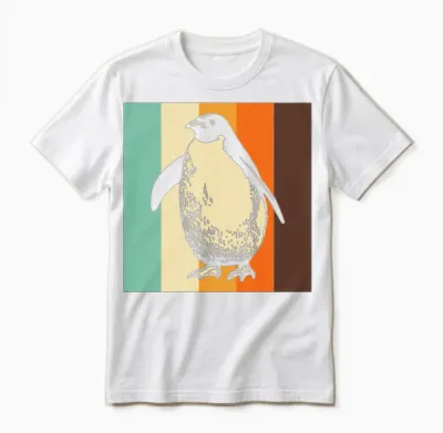 Retro Penguin Unisex T-Shirt - White