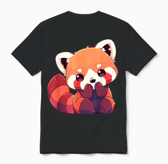 Red Panda Kleine Pandas Kleiner Roter Panda Unisex T-Shirt in Black