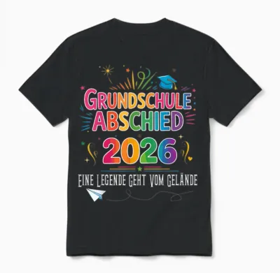 Abschluss Grundschule Geschafft 2026 Abschied Unisex T-Shirt - Black