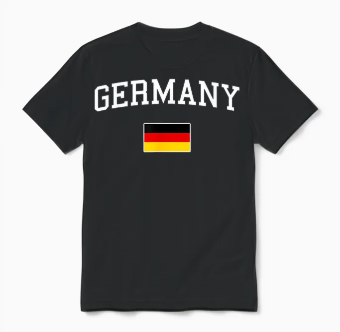 Deutschlandflagge Herren Damen Kinder Deutschland Unisex T-Shirt in Black