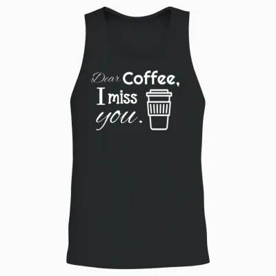 Coffee Funny Unisex Tank Top - Black