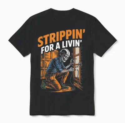 Trippin' for a Livin' Funny Skeleton Electrician Lover Unisex T-Shirt - Black