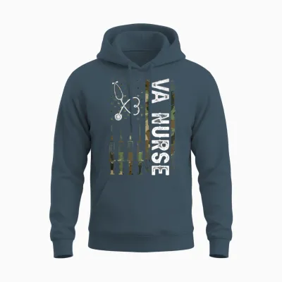 Va Nurse Patriotic Nurse Week 2023 Proud American Unisex Hoodie - Dark Heather