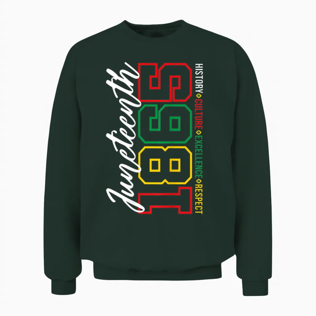 Juneteenth 1865 Shirts Women Men June 19th 1865 Freedom Day Unisex Sweatshirt in Forest