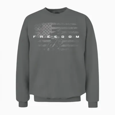 American Flag Dirt Bike Motocross Unisex Sweatshirt - Graphite Heather