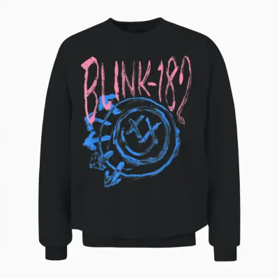 Official Blink-182 Smiley Unisex Sweatshirt - Black