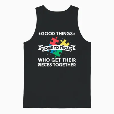 Puzzle Lover Funny Jigsaw Puzzle Good Things Unisex Tank Top - Black