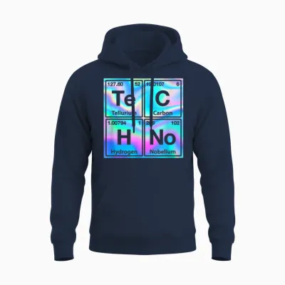 Techno Rave Periodic Table Electro Music Raver Festival Unisex Hoodie - Navy