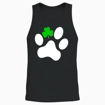 Dog St. Patrick's Day Shamrock Dog Unisex Tank Top - Black