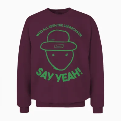 Amateur Leprechaun Sketch Mobile Alabama St Patric Unisex Sweatshirt - Maroon