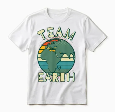 Team Earth Retro Colors Unisex T-Shirt - White