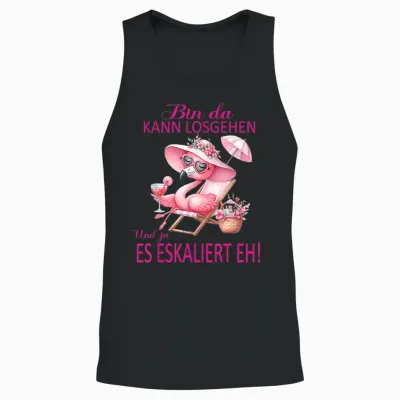 Flamingo Bin Da Kann Losgehen Und Ja Es Eskaliert Eh Kostüm Unisex Tank Top - Black