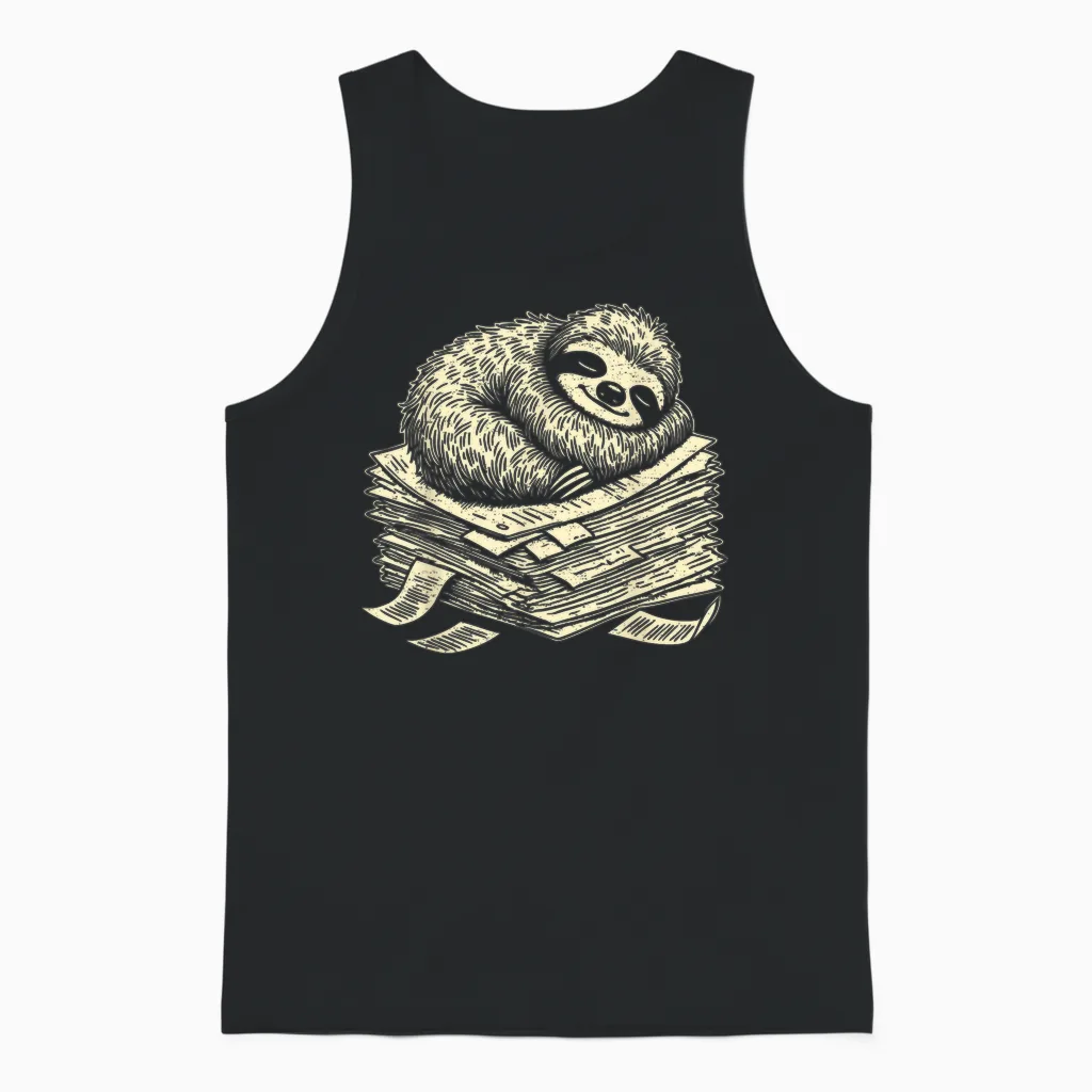 Papier Humoristique Paresseux Pour Enseignant, étudiant, Amoureux Des Paresseux Unisex Tank Top in Black