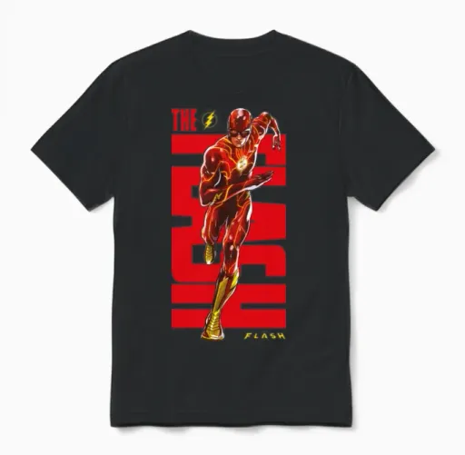 The Flash Running Red Logo Unisex T-Shirt in Black