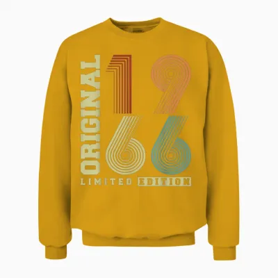 Vintage 1966 Birthday 60 Years Gift for Men Women Unisex Sweatshirt - Gold