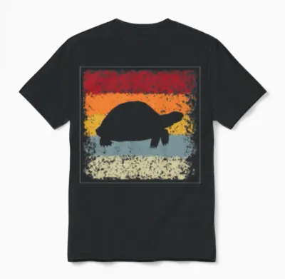 Turtle Retro Unisex T-Shirt - Black