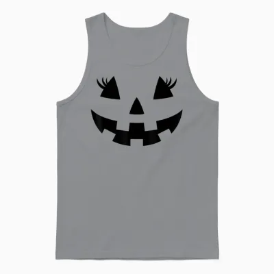 Jack O Lantern Face Pumpkin Eyelashes Hallowen Costume Funny Unisex Tank Top - Sport Grey