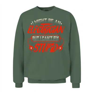 Funny Electrician Unisex Sweatshirt - Military Green