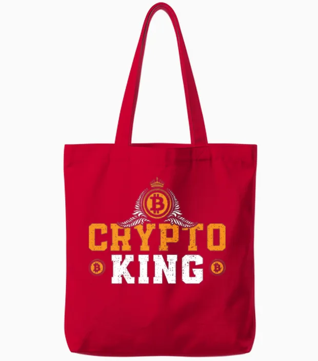 Bitcoin Crypto King Crypto King Tote Bags in Red