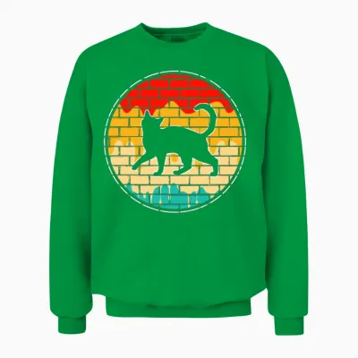 Cat Retro Unisex Sweatshirt - Irish Green