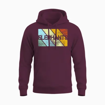 Elephant Retro Unisex Hoodie - Maroon