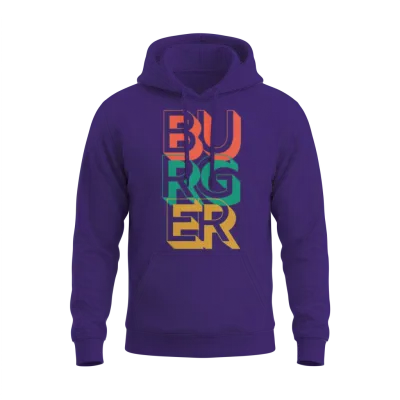 Retro Burger Unisex Hoodie - Purple