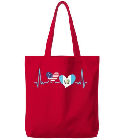 Awesome Guatemalan American Heartbeat For Tote Bags - Red