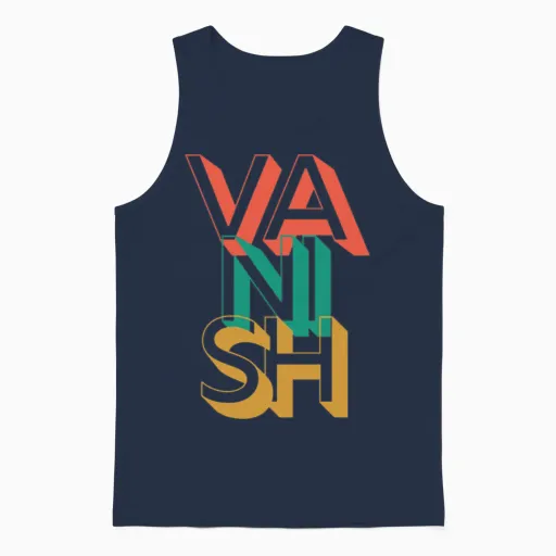 Retro Vanish Unisex Tank Top - Navy