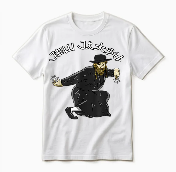 Jew Jitsu Karate Funny Hanukkah Jiu Jitsu Martial Arts Gift Unisex T-Shirt in White