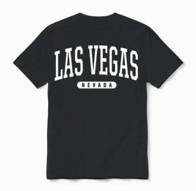 Las Vegas College University Style Nv Usa Unisex T-Shirt - Black