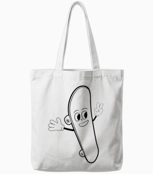 Funny Skateboarding Funny Skateboard Tote Bags in White