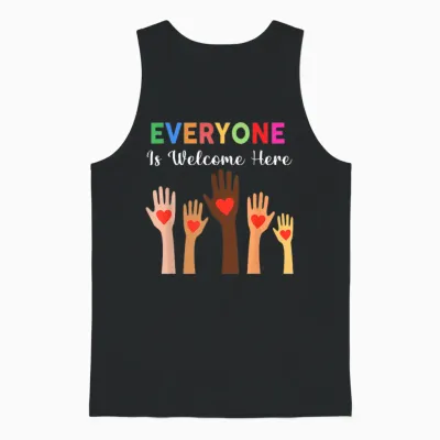 Everyone Is Welcome Here Idaho Teacher Unisex Tank Top - Black